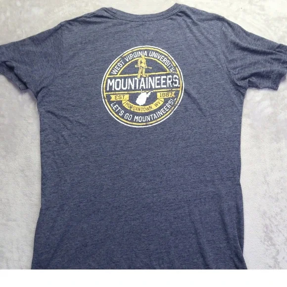Champion West Virginia University Mountaineers T-Shirt Men's L Navy Blue WVU - Picture 6 of 10